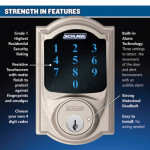 Highly Rated Schlage Touch Screen Deadbolt for Home Security - Locksmith Northshore